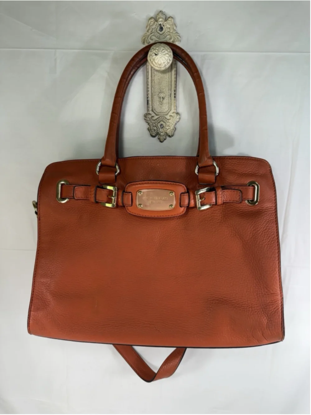 MICHAEL Michael Kors Hamilton Large EW Chain Strap Satchel in Orange